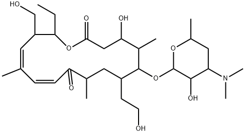 Cirramycin A1, 12,13-deepoxy-12,13-didehydro-20-deoxo-4'-deoxy-20,23-dihydroxy- (9CI) Structure