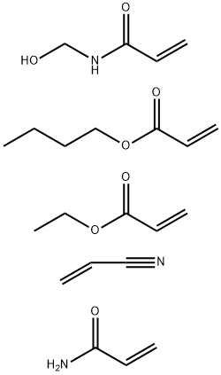 2-Propenoic acid, butyl ester, polymer with ethyl 2-propenoate, N-(hydroxymethyl)-2-propenamide, 2-propenamide and 2-propenenitrile Structure