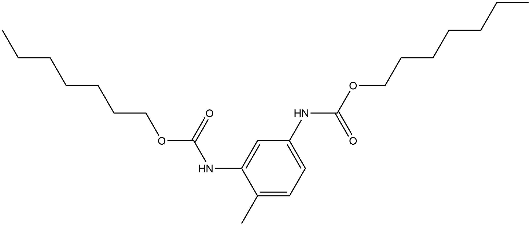 Carbamic acid, N,N'-(4-methyl-1,3-phenylene)bis-, C,C'-diheptyl ester Structure