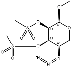 메틸4-아지도-2-O,3-O-비스(메틸술포닐)-4-데옥시-α-D-자일로피라노시드 구조식 이미지