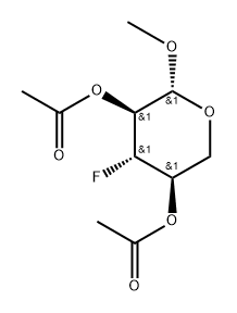 Methyl 2,4-Di-O-acetyl-3-deoxy-3-fluoro-b-D-xylopyranoside Structure