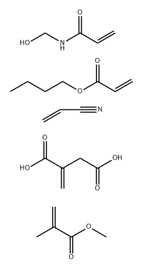 Butanedioic Acid,Methylene-,Polymer with Butyl-2-Propenoate,N-(Hydroxymethyl)-2-Propenamide,Methyl 2-Methyl-2-Propenoate and 2-Propenenitrile Structure