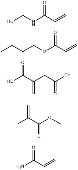 부탄디오산,메틸렌-,부틸2-프로페노에이트,N-(히드록시메틸)-2-프로펜아미드,메틸2-메틸-2-프로페노에이트및2-프로펜아미드중합체 구조식 이미지