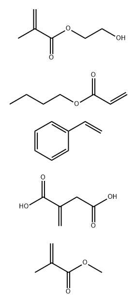 Butanedioic acid, methylene-, polymer with butyl 2-propenoate, ethenylbenzene, 2-hydroxyethyl 2-methyl-2-propenoate and methyl 2-methyl-2-propenoate 구조식 이미지