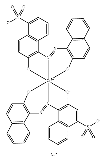 trisodium [3-hydroxy-4-[(2-hydroxy-1-naphthyl)azo]naphthalene-1-sulphonato(3-)][6-hydroxy-5-[(2-hydroxy-1-naphthyl)azo]naphthalene-1-sulphonato(3-)]chromate(3-) Structure