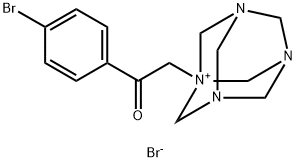 3,5,7-Triaza-1-azoniatricyclo[3.3.1.13,7]decane, 1-[2-(4-bromophenyl)-2-oxoethyl]-, bromide (1:1) Structure
