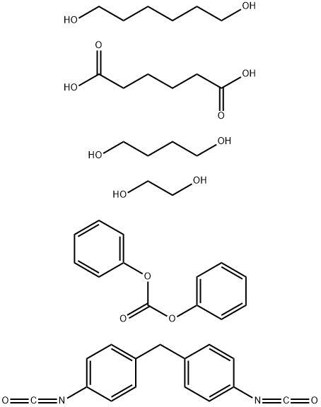Hexanedioic acid, polymer with 1,4-butanediol, diphenyl carbonate, 1,2-ethanediol, 1,6-hexanediol and 1,1-methylenebis4-isocyanatobenzene 구조식 이미지