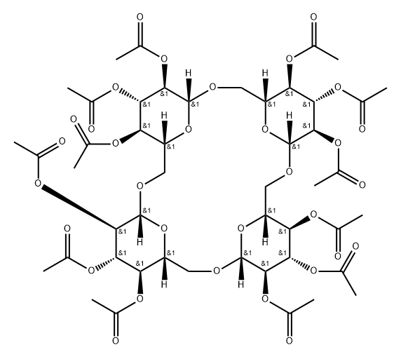 cyclogentiotetraose peracetate Structure