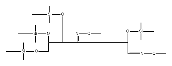 Ribo-hexos-3-ulose, 2,4,5,6-tetrakis-O-(trimethylsilyl)-, bis(O-methyl oxime) 구조식 이미지