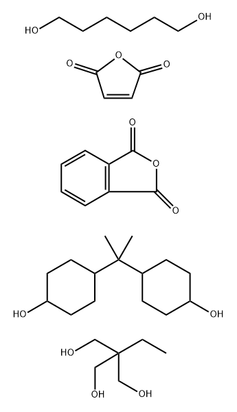 1,3-Isobenzofurandione, polymer with 2-ethyl-2-(hydroxymethyl)-1,3-propanediol, 2,5-furandione, 1,6-hexanediol and 4,4'-(1-methylethylidene)bis[cyclohexanol] 구조식 이미지