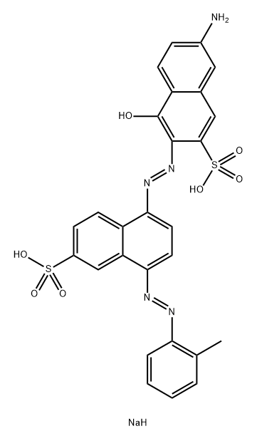 2-Naphthalenesulfonic acid, 7-amino-4-hydroxy-3-[2-[4-[2-(2-methylphenyl)diazenyl]-6-sulfo-1-naphthalenyl]diazenyl]-, sodium salt (1:2) 구조식 이미지