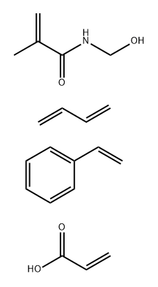 2-Propenoic acid, polymer with 1,3-butadiene, ethenylbenzene and N-(hydroxymethyl)-2-methyl-2-propenamide 구조식 이미지