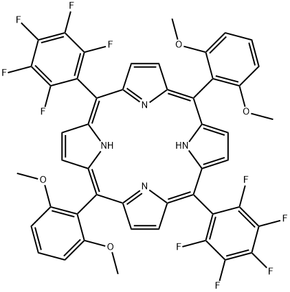 21H,23H-Porphine, 5,15-bis(2,6-dimethoxyphenyl)-10,20-bis(pentafluorophenyl)- Structure