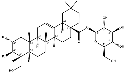 2α,3β,23-Trihydroxyolean-12-en-28-oic acid β-D-glucopyranosyl ester Structure