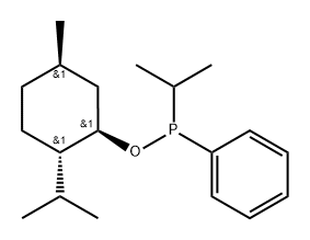 rel-(1-메틸에틸)페닐포스핀산(1S*)-2β*-(1-메틸에틸)-5α*-메틸시클로헥산-1α*-일에스테르 구조식 이미지