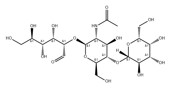 galactopyranosyl-1-4-N--acetylglucosaminyl-1-2-mannopyranose 구조식 이미지
