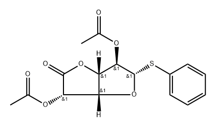 .beta.-D-Glucofuranosiduronic acid, phenyl 1-thio-, .gamma.-lactone, 2,5-diacetate 구조식 이미지