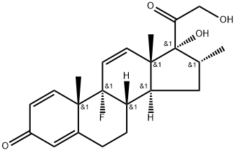 Pregna-1,4,11-triene-3,20-dione, 9-fluoro-17,21-dihydroxy-16-methyl-, (16α)- (9CI) 구조식 이미지