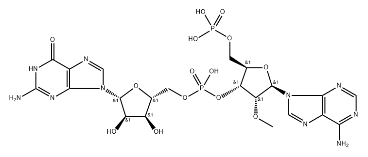 Guanosine, 2'-O-methyl-5'-O-phosphonoadenylyl-(3'→5')- 구조식 이미지