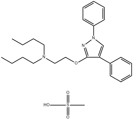 1-Butanamine, N-butyl-N-[2-[(1,4-diphenyl-1H-pyrazol-3-yl)oxy]ethyl]-, methanesulfonate (1:1) Structure