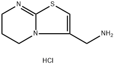 5H-Thiazolo[3,2-a]pyrimidine-3-methanamine, 6,7-dihydro-, hydrochloride (1:2) Structure