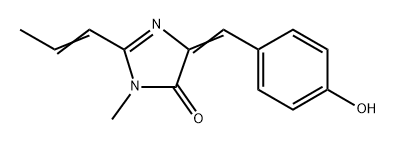 4H-Imidazol-4-one,  3,5-dihydro-5-[(4-hydroxyphenyl)methylene]-3-methyl-2-(1-propenyl)-,  radical  ion(1-)  (9CI) Structure