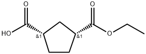 1,3-Cyclopentanedicarboxylic acid, monoethyl ester, cis- (9CI) Structure