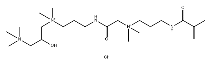 [3-(2-{dimethyl[3-(2-methylprop-2-enamido)propyl]azaniumyl}acetamido)propyl][(2R)-2-hydroxy-3-(trimethylazaniumyl)propyl]dimethylazanium [3-(2-{dimethyl[3-(2-methylprop-2-enamido)propyl]azaniumyl}acetamido)propyl][(2S)-2-hydroxy-3-(trimethylazaniumyl)propyl]dimethylazanium hexachloride Structure