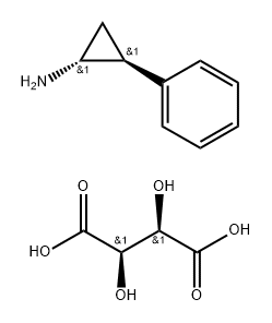 Cyclopropanamine, 2-phenyl-, (1R,2S)-, (2R,3R)-2,3-dihydroxybutanedioate (1:1) 구조식 이미지