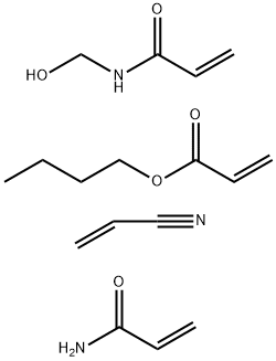 2-propenoic acid, butyl ester, polymer withn-(hydroxymethyl)-2-propenamide, 2-propenamide and 2-propenenitrile 구조식 이미지