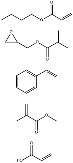 2-Propenoic acid, 2-methyl-, methyl ester, polymer with butyl 2-propenoate, ethenylbenzene, oxiranylmethyl 2-methyl-2-propenoate and 2-propenoic acid Structure