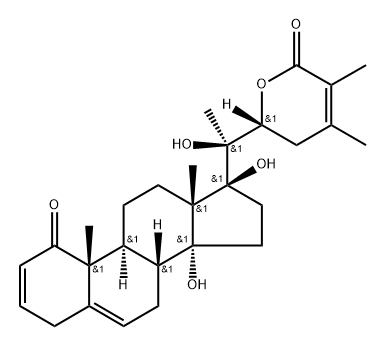 (17S,22R)-14,17,20,22-Tetrahydroxy-1-oxoergosta-2,5,24-trien-26-oic acid δ-lactone 구조식 이미지