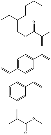 2-Propenoic acid, 2-methyl-, 2-ethylhexyl ester, polymer with 1,4-diethenylbenzene, ethenylbenzene and methyl 2-methyl-2-propenoate 구조식 이미지