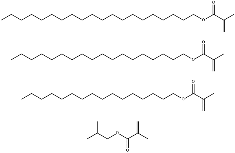 2-Propenoic acid, 2-methyl-, eicosyl ester, polymer with hexadecyl 2-methyl-2-propenoate, 2-methylpropyl 2-methyl-2-propenoate and octadecyl 2-methyl-2-propenoate 구조식 이미지