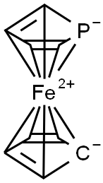 Iron, (η5-2,4-cyclopentadien-1-yl)(η5-1H-phosphol-1-yl)- Structure