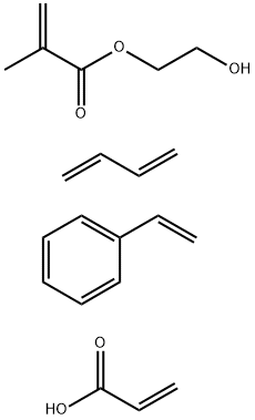 2-Propenoic acid, 2-methyl-, 2-hydroxyethyl ester, polymer with 1,3-butadiene, ethenylbenzene and 2-propenoic acid 구조식 이미지
