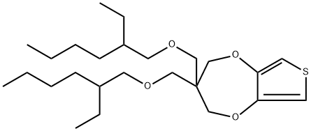 2H-Thieno[3,4-b][1,4]dioxepin, 3,3-bis[[(2-ethylhexyl)oxy]methyl]-3,4-dihydro-, homopolymer Structure