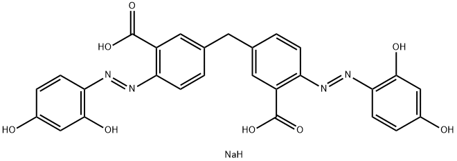 3,3'-Methylenebis[6-[(2,4-dihydroxyphenyl)azo]benzoic acid sodium] salt 구조식 이미지