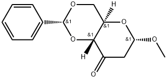 methyl 4,6-O-(R)-benzylidene-2-deoxy-α-D-erythrohexopyranosid-3-ulose 구조식 이미지