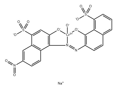 Chromate(2-), hydroxy[3-(hydroxy-κO)-4-[[1-(hydroxy-κO)-8-sulfo-2-naphthalenyl]azo-κN1]-7-nitro-1-naphthalenesulfonato(4-)]-, disodium, (T-4)- 구조식 이미지