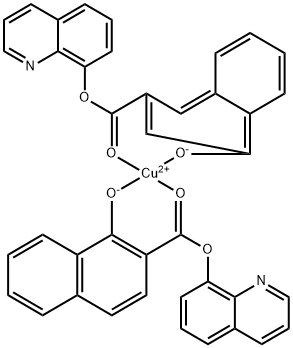 Bis(8-quinolinyl 1-hydroxy-2-naphthalenecarboxylato-O1,O2')copper 구조식 이미지
