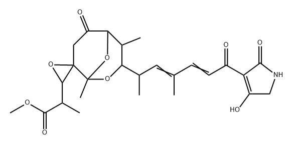 3-[6-(2,5-Dihydro-4-hydroxy-2-oxo-1H-pyrrol-3-yl)-1,3-dimethyl-6-oxohexa-2,4-dienyl]-α,1,4-trimethyl-6-oxospiro[2,9-dioxabicyclo[3.3.1]nonane-8,2'-oxirane]-3'-acetic acid methyl ester Structure