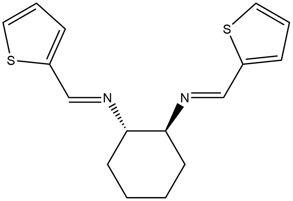 1,2-Cyclohexanediamine, N,N'-bis(2-thienylmethylene)-, [N(E),N'(E),1R,2R]-rel- (9CI) Structure