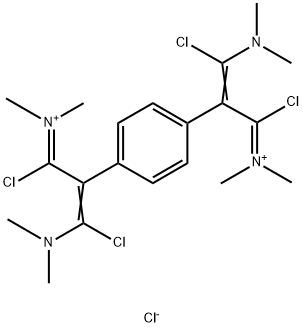 Methanaminium, N,N'-[1,4-phenylenebis[1-chloro-2-[chloro(dimethylamino)methylene]-2-ethanyl-1-ylidene]]bis[N-methyl-, chloride (1:2) 구조식 이미지