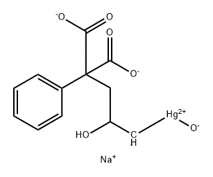 2-[2-Hydroxy-3-[hydroxymercurio(II)]propyl]-2-(phenyl)malonic acid disodium salt 구조식 이미지