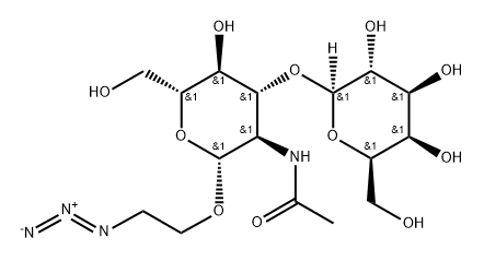 2-Azidoethyl 2-acetamido-2-deoxy-3-O-β-D-galactopyranosyl-β-D-glucopyranoside Structure