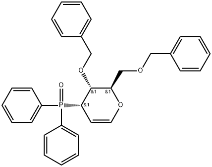 1,5-anhydro-4,6-di-O-benzyl-2,3-dideoxy-3-diphenylphosphoryl-D-ribo-hex-1-enitol Structure