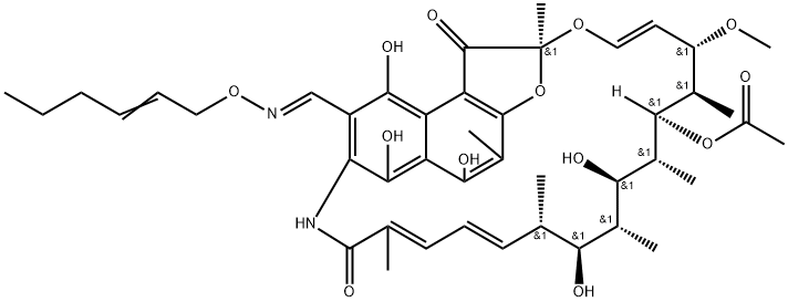 3-[(2-헥세닐)옥시이미노메틸]리파마이신 구조식 이미지