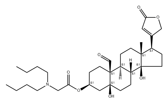 3β-[(Dibutylaminoacetyl)oxy]-5,14-dihydroxy-19-oxo-5β-card-20(22)-enolide Structure