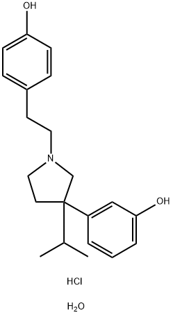 Phenol, 3-[1-[2-(4-hydroxyphenyl)ethyl]-3-(1-methylethyl)-3-pyrrolidinyl]-, hydrochloride, monohydrate (9CI) Structure
